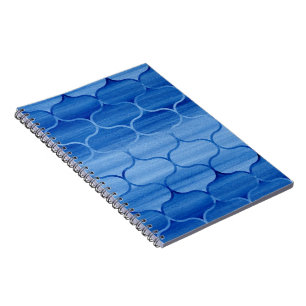 Carnet Design d'oignon peint bleu clair et foncé
