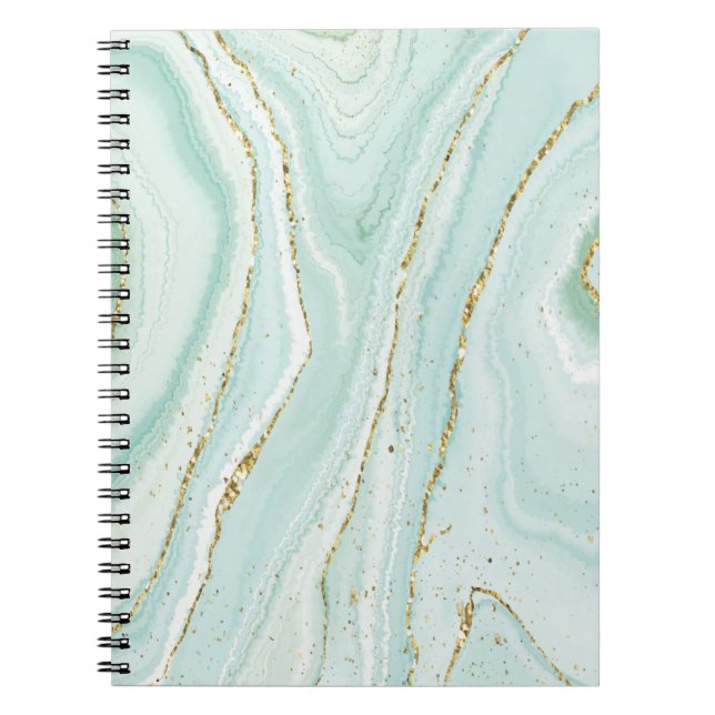 Carnet design élégant en marbre liquide peint à la main a (Devant)