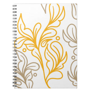 Carnet Design en feuille Boho d'or