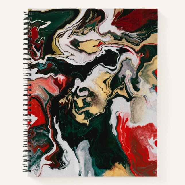 Carnet Design en marbre rouge (Devant)