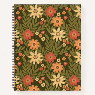 Carnet Design floral botanique dans les tons terre