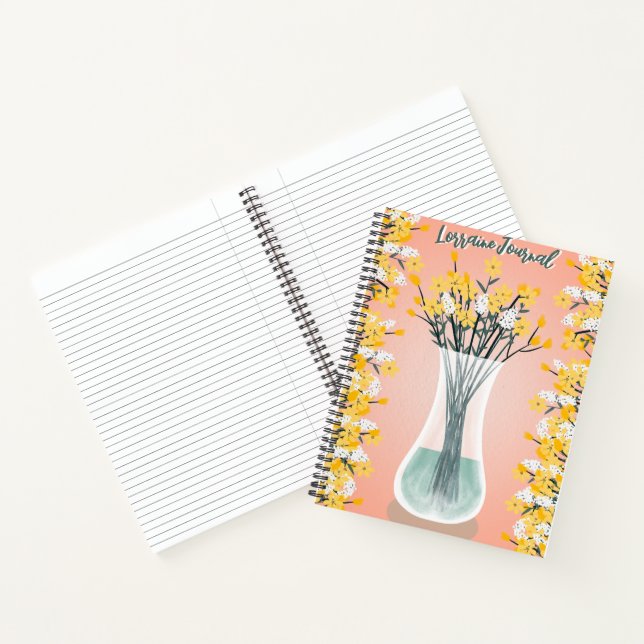 Carnet Design floral jaune et blanc (Intérieur)
