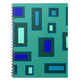 Carnet Design géométrique bleu et vert