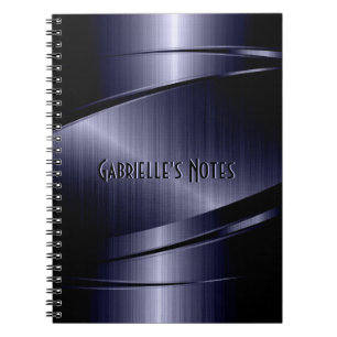 Carnet Design métallique bleu foncé Acier inoxydable