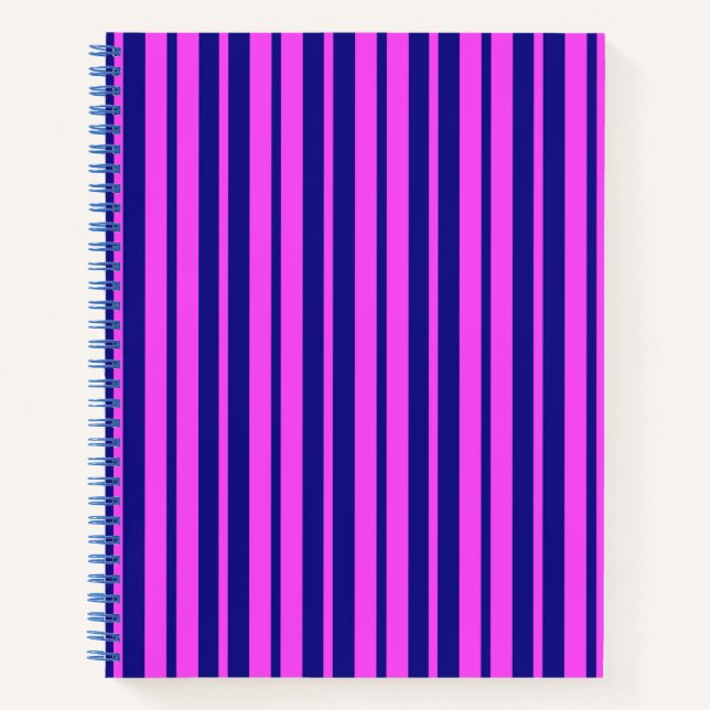 Carnet Design Motif violet bleu élégant rayures (Devant)