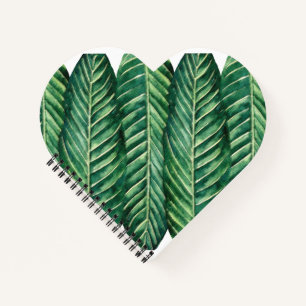 Carnet Design vert moderne à feuilles longues tropicales