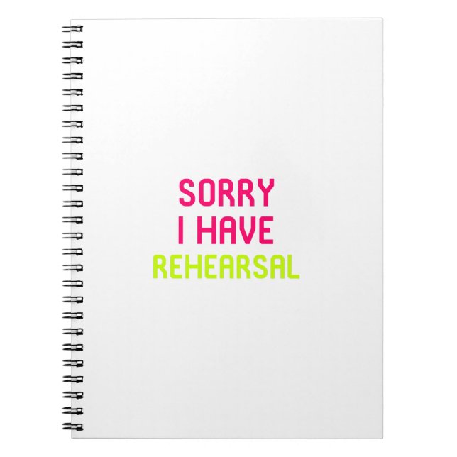 Carnet Désolé j'ai le théâtre musical de répétition (Devant)