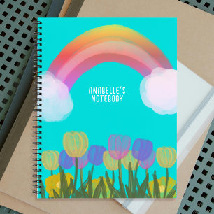 Carnet Dessin à la main Couleur de l'eau Tulipes arc-en-c