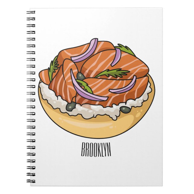 Carnet dessin animé de bagel saumon (Devant)