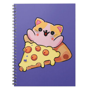 Carnet Dessin animé de chat kawaii personnalisé qui enlac