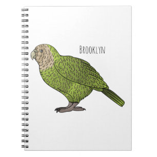 Carnet dessin animé d'oiseaux de Kakapo