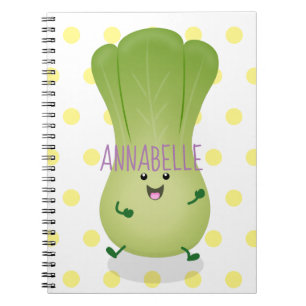 Carnet dessin animé mignon de bok choy