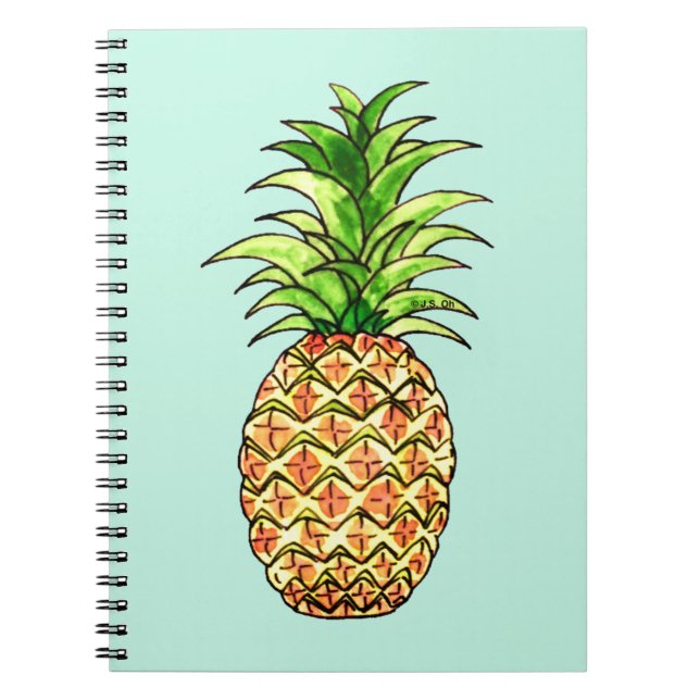 Carnet dessin d'ananas aquarelle (Devant)