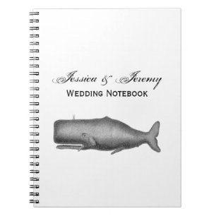 Carnet Dessin de baleine d'époque du XIXe siècle