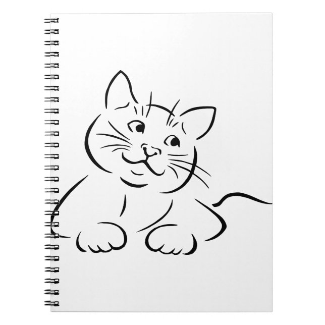 Carnet Dessin de chat animal Feline Kitten Kittie Dessin (Devant)