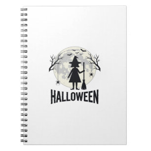 Carnet Dessin de gravure vintage de sorcière de Halloween