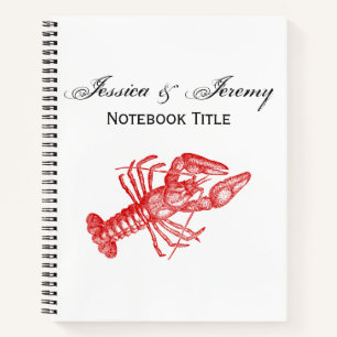 Carnet Dessin de homard rouge vintage no 1