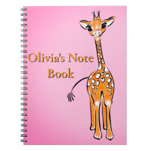 Carnet Dessin de la mignonne Giraffe, animaux safari pers