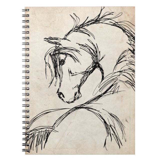 Carnet Dessin de la tête d'un cheval d'art (Devant)