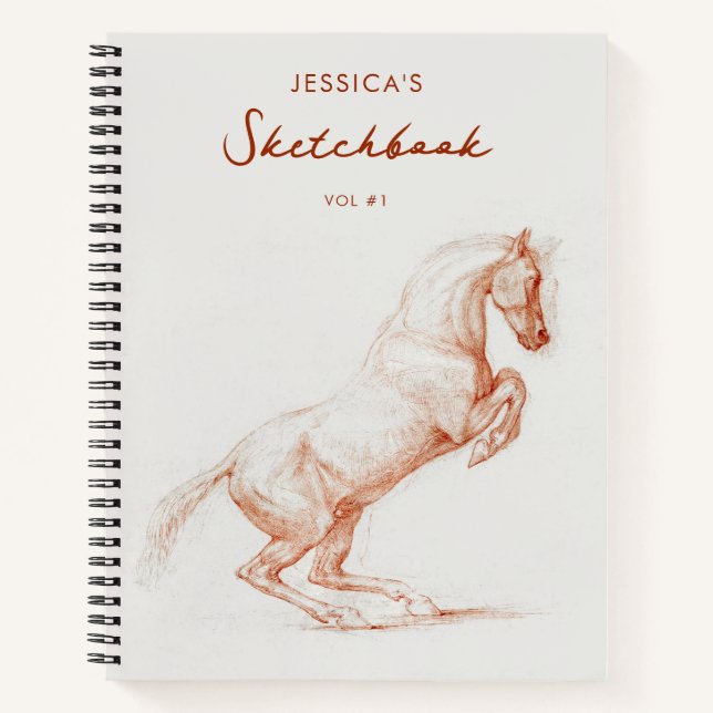 Carnet Dessin de l'artiste Art Horse Sketchbook Nom perso (Devant)