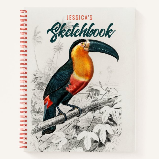 Carnet Dessin de l'artiste Toucan Bird Sketchbook Nom per (Devant)