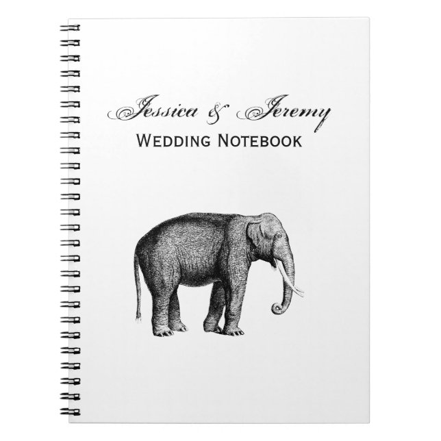 Carnet Dessin d'éléphant vintage (Devant)