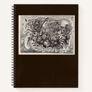 Carnet Dessin d'encre de bête hybride 