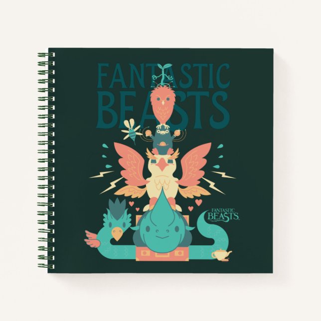Carnet Dessin Des Bêtes Fantastiques Émergent De Suitcase (Devant)