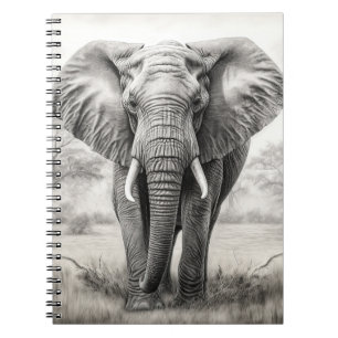 Carnet Dessin d'un crayon d'éléphant africain