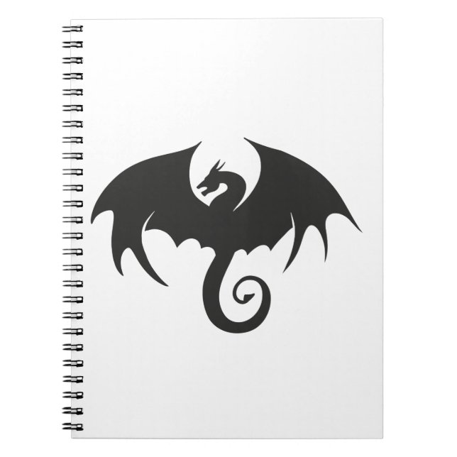 Carnet Dessin d'une silhouette de dragon noir (Devant)