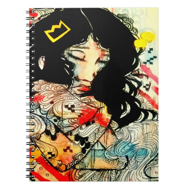 Carnet Dessin émotif de portrait d'art d'aquarelle et (Devant)
