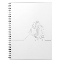 Dessin en ligne continue de mignon couple romantiq