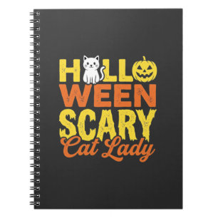 Carnet Dessin Halloween Dame Chat Effrayant_1
