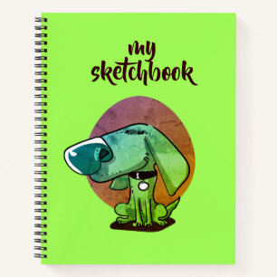 Carnet dessin humoristique de chien gros nez