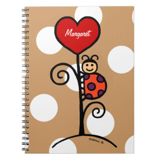 Carnet Dessin mignon personnalisé de coccinelle
