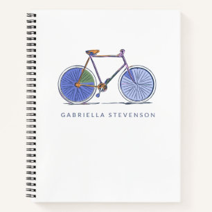 Carnet Dessin personnalisé avec ligne de bicyclette mauv
