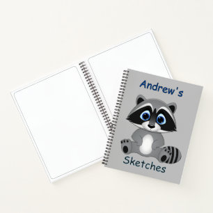 Carnet Dessin personnalisé de raton laveur pour enfants