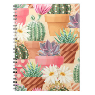 Carnet Détaillé succulent, cactus motif sans soudure.