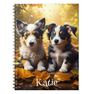 Carnet Deux Chiots adorables Personnalisés