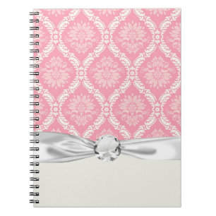 Carnet deux damas élégants rose et crème
