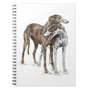 Carnet Deux Greyhound Friends Dog Art