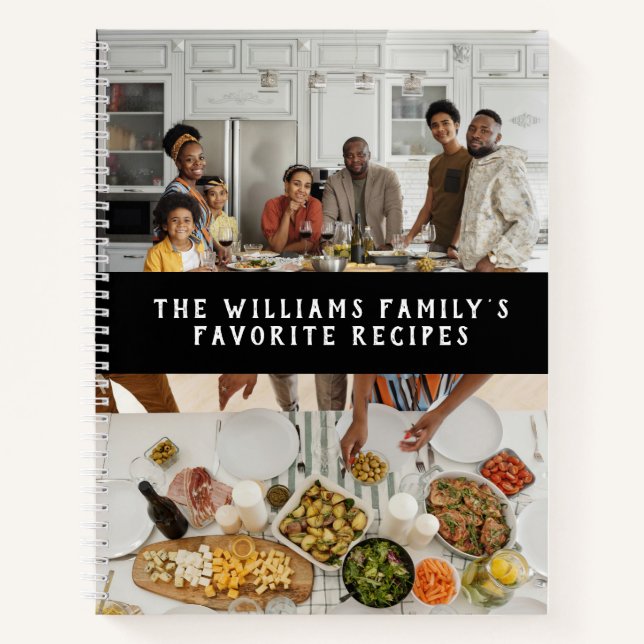 Carnet Deux photos de recettes familiales simples (Devant)