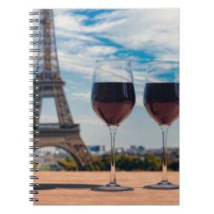 Carnet Deux verres de vin avec la tour Eiffel
