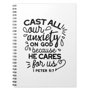 Carnet Déversez toute votre anxiété – 1 Pierre 5:7 Verset