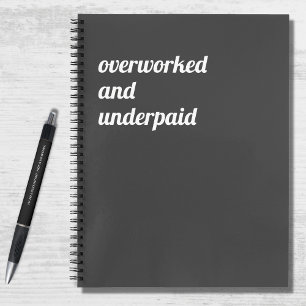 Carnet Devis de travail amusant surmené et sous-payé
