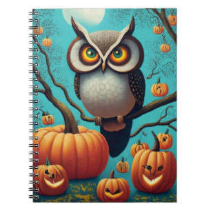 Carnet d'Halloween avec Chouettes et Citrouilles