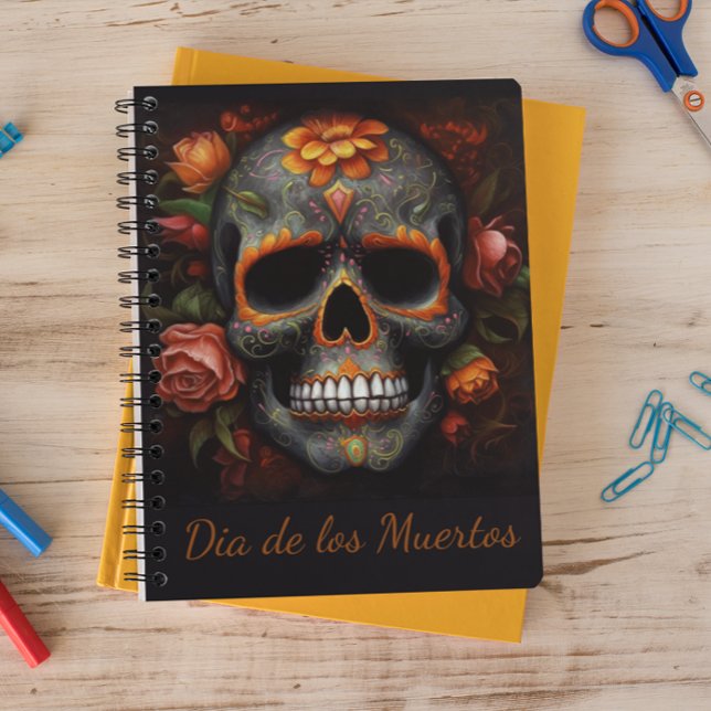Carnet Dia de los Muertos peint crâne personnalisable (Créateur téléchargé)