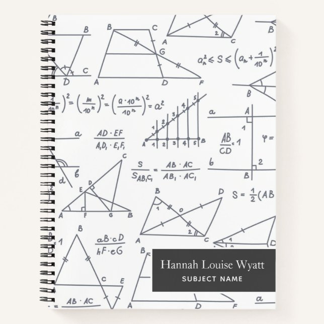 Carnet Diagrammes mathématiques Motif École enseignant pa (Devant)