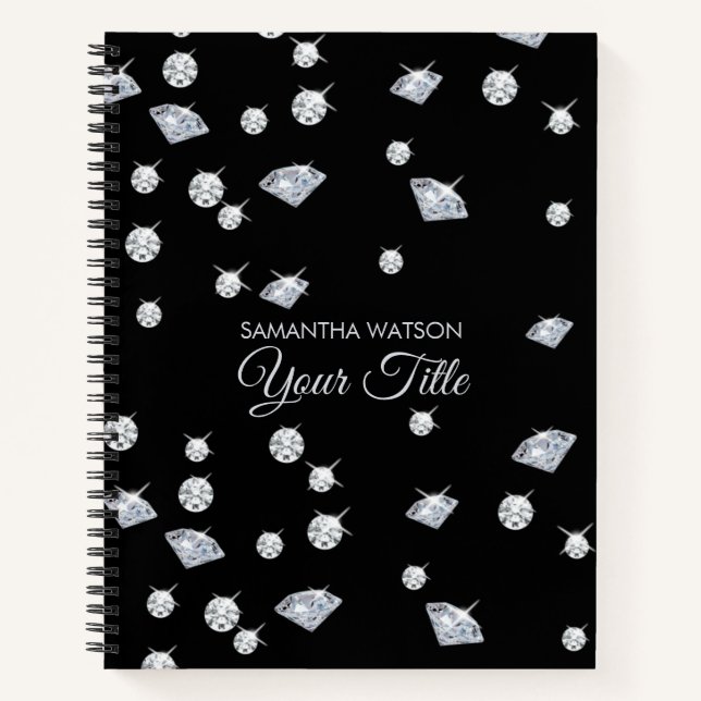 Carnet Diamants à étincelles personnalisés (Devant)