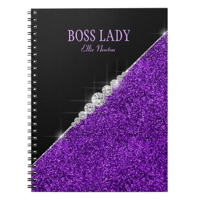 Carnet Diamants d'argent de Parties scintillant violet Pe (Devant)